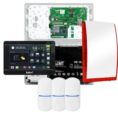 Kit di allarme SATEL INTEGRA 32, 3x sensore, sirena, manipolatore nero INT-TSI-B, comunicazione LTE
