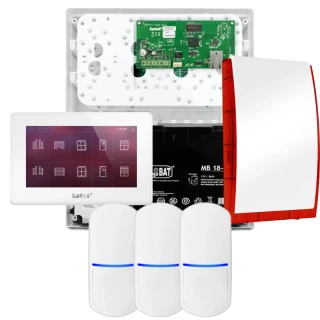 Kit di allarme SATEL INTEGRA 32, 3x sensore, sirena, tastiera bianca INT-TSH2-W
