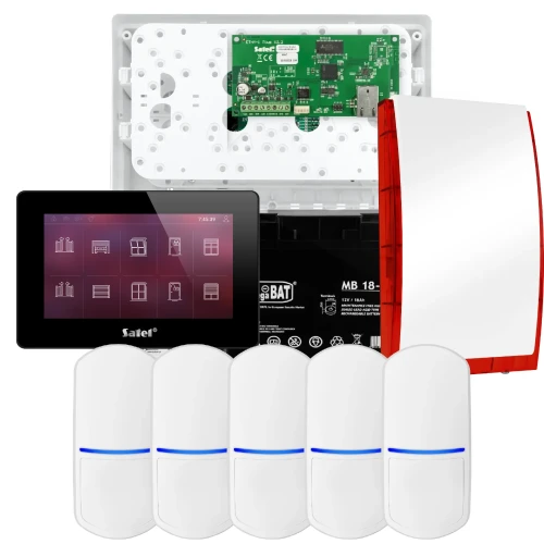 Kit di allarme SATEL INTEGRA 32, 5x sensore PET, sirena, manipolatore nero INT-TSH2-B