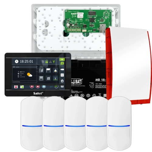 Kit di allarme SATEL INTEGRA 32, 5x sensore PET, sirena, manipolatore nero INT-TSI-B
