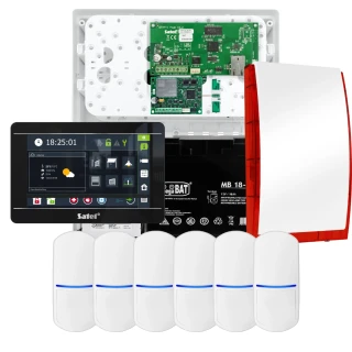 Set di allarme SATEL INTEGRA 32, 6x sensore, sirena, manipolatore nero INT-TSI-B, comunicazione LTE