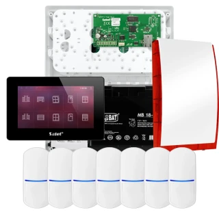 Kit di allarme SATEL INTEGRA 32, 7x sensore PET, sirena, manipolatore nero INT-TSH2-B