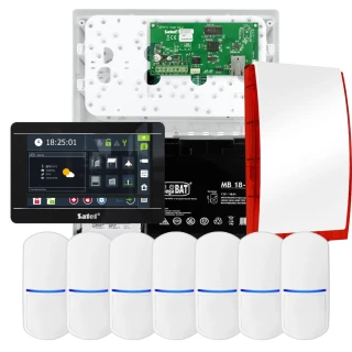 Kit di allarme SATEL INTEGRA 32, 7x sensore PET, sirena, tastiera nera INT-TSI-B