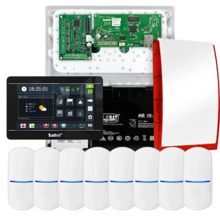 Kit di allarme SATEL INTEGRA 32, 8x sensore, segnalatore, manipolatore nero INT-TSI-B