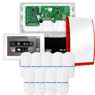 Kit di allarme SATEL INTEGRA 32, 9x rilevatore, segnalatore, manipolatore bianco INT-TSI-W