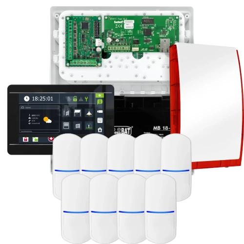 Kit di allarme SATEL INTEGRA 32, 9x rilevatore, segnalatore, manipolatore nero INT-TSI-B