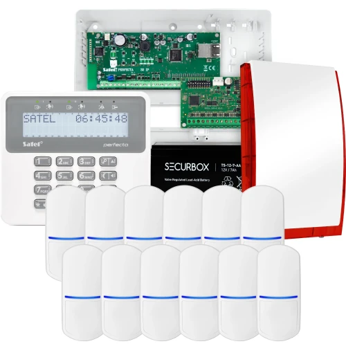 Kit di allarme SATEL PERFECTA 32 IP, 12x sensore PET, sirena, tastiera