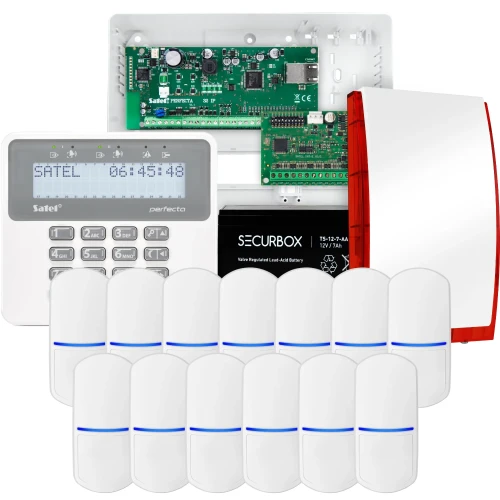 Kit di allarme SATEL PERFECTA 32 IP, 13x sensore PET, sirena, tastiera