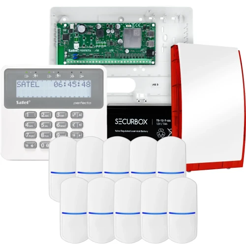 Kit di allarme SATEL PERFECTA 32 LTE, 10x sensore, sirena, tastiera