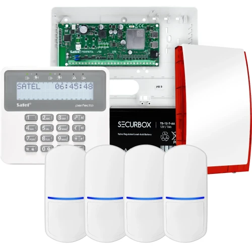 Set di allarme SATEL PERFECTA 32 LTE, 4x sensore, sirena, tastiera