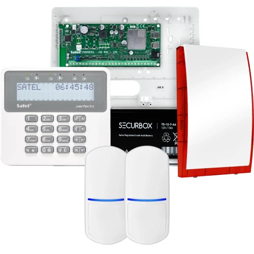 Kit di allarme SATEL PERFECTA 32-WRL LTE, 2x sensore, sirena, tastiera