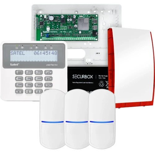 Kit di allarme SATEL PERFECTA 32-WRL LTE, 3x sensore PET, sirena, tastiera
