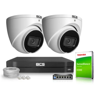 Kit di monitoraggio 2x BCS-L-EIP25FSR5-Ai1 WDR 120dB 0.0005Lux AI