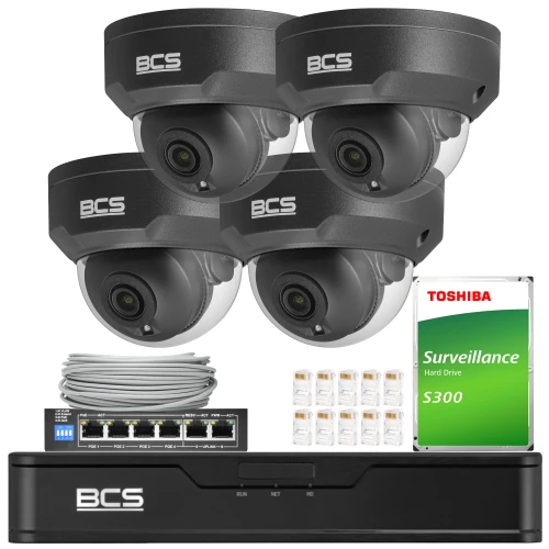 Kit di monitoraggio 4x BCS-P-DIP25FSR3-Ai1-G 5Mpx IR 30m
