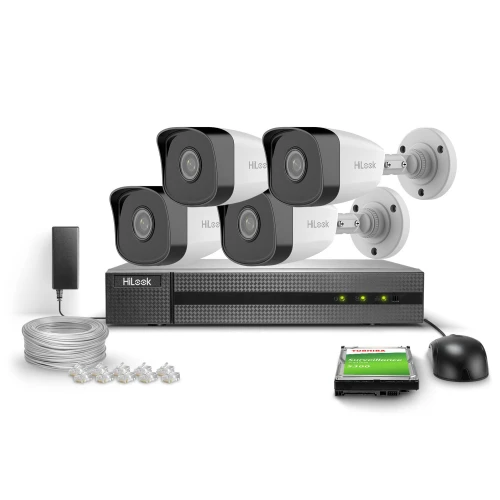 Kit di monitoraggio 4x IPCAM-B2 Full HD, PoE, IR 30m, H.265+, IP67 Hilook Hikvision