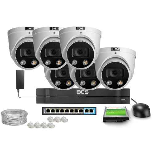 Kit di videosorveglianza 6x BCS-L-EIP16FCR3L3-Ai1, 6Mpx, IR 30m, NightColor, WDR 120dB