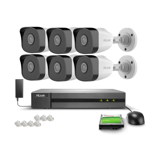 Kit di monitoraggio 6x IPCAM-B2 Full HD, PoE, IR 30m, H.265+, IP67 Hilook Hikvision
