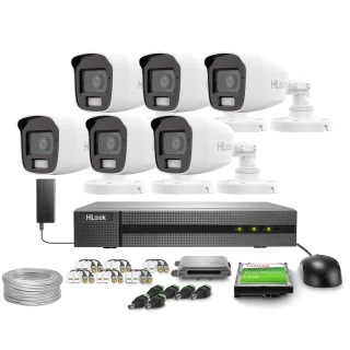 Kit di monitoraggio 6x TVICAM-B2M-20DL FullHD Dual-Light 20m HiLook di Hikvision