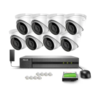 Kit di monitoraggio 8x IPCAM-T2, Full HD, IR 30m, PoE, H.265+ Hilook Hikvision