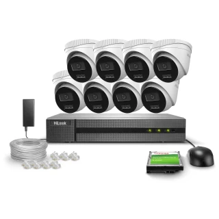 Kit di monitoraggio 8x IPCAM-T4-30DL 4MPx Dual-Light 30m HiLook di Hikvision