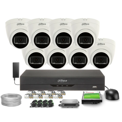 Set di monitoraggio 4 in 1 8x HAC-HDW1200TRQ-0280B-S6 2Mpx, IR25m, DWDR, Dahua