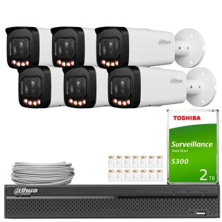 Set di videosorveglianza Dahua 6x IPC-HFW2649T-ZAS-IL-27135, Smart Dual Light, SMD+, Full-Color, WDR, Funzioni AI