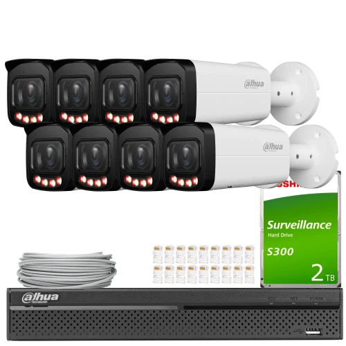 Set di videosorveglianza Dahua 8x IPC-HFW2649T-ZAS-IL-27135, Smart Dual Light, SMD+, Full-Color, WDR, Funzioni AI