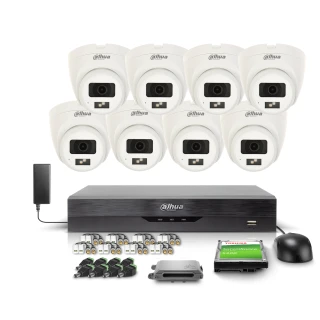Kit di monitoraggio con telecamera dome 5 Mpx HAC-HDW1500T-Z-A-2712-S2 e accessori