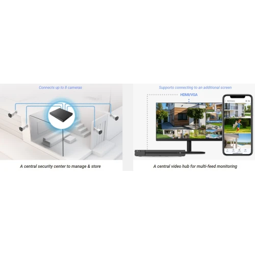 Kit di sorveglianza EZVIZ 4x telecamera PoE 8Mpx, registratore, disco 2TB