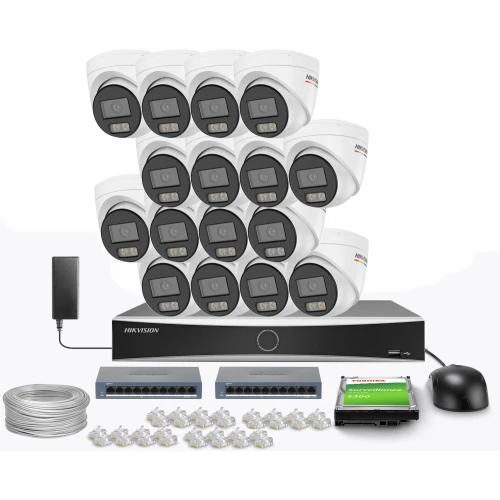 Zestaw do monitoringu Hikvision 16x DS-2CD1347G3H-LIUF, 2.8mm, 4Mpx, IR+LED 30m, WDR 120dB