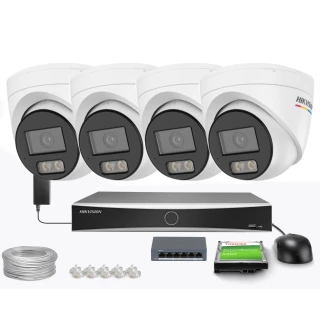 Zestaw do monitoringu Hikvision 4x DS-2CD1347G3H-LIUF, 2.8mm, 4Mpx, IR+LED 30m, WDR 120dB