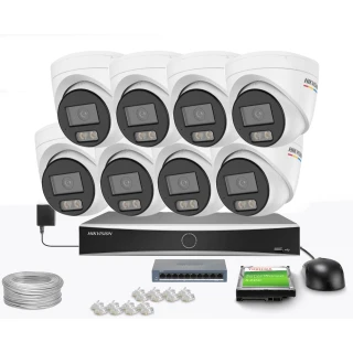 Zestaw do monitoringu Hikvision 8x DS-2CD1347G3H-LIUF, 2.8mm, 4Mpx, IR+LED 30m, WDR 120dB