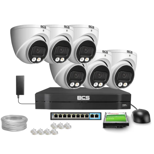Kit di videosorveglianza IP 6x BCS-L-EIP14FSR3L3, 4Mpx, SkyLight, IR 30m, WDR 120dB