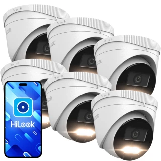 Set di telecamere dome IP HiLook by Hikvision 6x PCAM-T4-30DL 4Mpx Dual-Light 30m