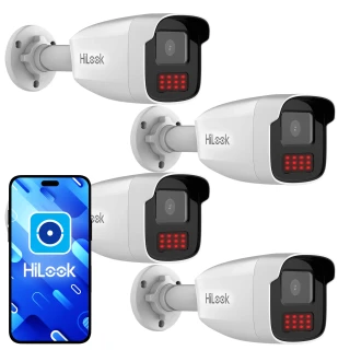 Set di telecamere bullet IP HiLook by Hikvision 4x IPCAM-B4-50IR, IR 50m, 4Mpx