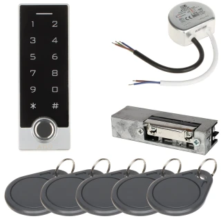 Kit di controllo accesso ATLO-KRMFW-855-TUYA, alimentatore, serratura elettrica, carte di accesso